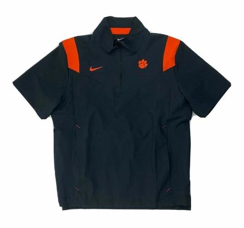 Nike Clemson Tigers Sideline Lightweight SS Coaches Jacket Men's L Black CW3430 Cover
