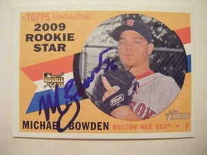 MICHAEL BOWDEN signed RC RED SOX CUBS 2009 Topps Heritage baseball card AUTO 117 - Picture 1 of 1