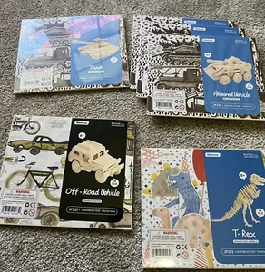 Lot of 6 Robotime Wood 3D Puzzle Tank T-Rex Off Road Vehicle Armored Vehicle X3 - Picture 1 of 1