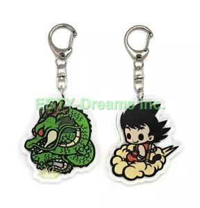 Set 2 Portachiavi Acrilico Dragon Anime Shenlong Shenron Son Goku v1 - Foto 1 di 2