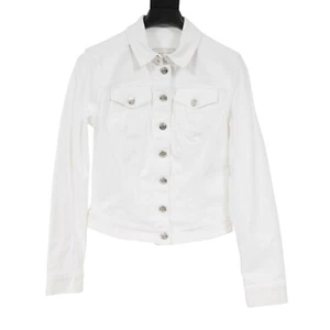 Burberry Brit Trucker Jean Jacket Coat Size Small White Cotton Blend Button Up - Picture 1 of 12