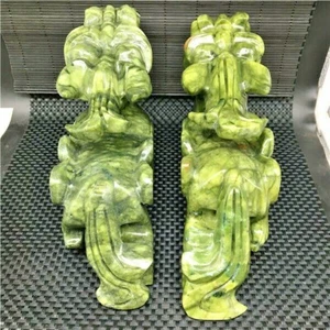 ca. 3880g seltene ein Paar China natürliche Xiu Jade handgeschnitzt Tapfere Truppen Statuen - Bild 1 von 8