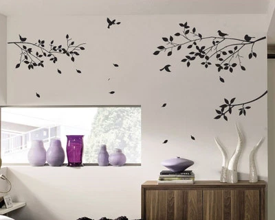 Large Tree Branch and Birds Art Wall Vinyl Stickers, DIY Wall Decor Art Decal - Image 1 of 4