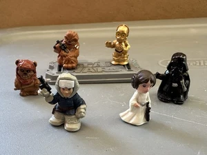 6 Star Wars 1" Mini Rubber DARTH, LEIA, C-3PO, EWOK, CHEWBACCA, HAN SOLO - Picture 1 of 6