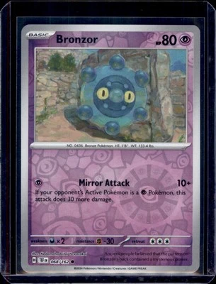 Bronzor SV05: Temporal Forces Pokémon 068/162 Reverse Holo NM+ - Image 1 of 2