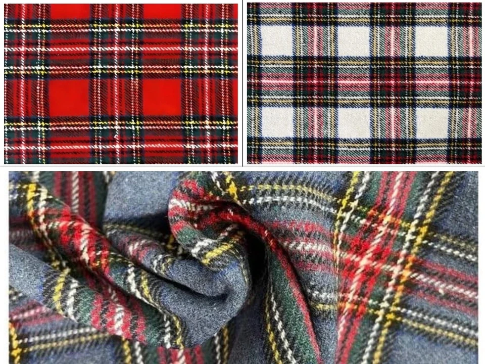 Crafts Fabrics Brushed Tartan-Poly Wool Winter Check 150cm Wide Printed Fabric - Image 1 of 1
