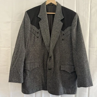 Pioneer Wear Blazer Jacket Western Cowboy Sport Coat Vtg 70s Rockabilly Mens 48L - Image 1 of 4