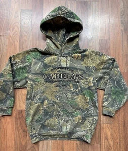Vintage Cabelas Youth Kids MED Seclusion 3D Camo Hoodie Hooded Sweatshirt Logo - Picture 1 of 10