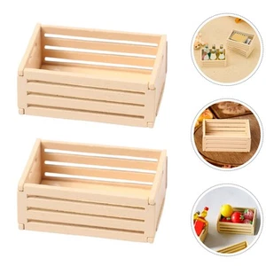 Cesta de almacenamiento de madera para decoración de casa de muñecas 5 piezas accesorios de cocina - Imagen 1 de 12