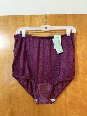 Calcinha Vanity Fair 13001 renda floral sedutora vinho vintage nova com etiquetas náilon 8 - Imagem 1 de 4