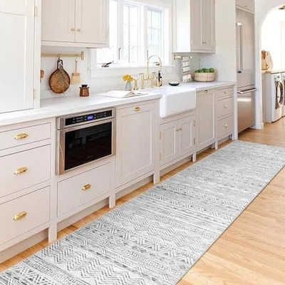 Alfombra de pasillo lavable marroquí 2'6"x12' - Alfombra antideslizante para corredor de cocina suave  Foto 1 de 4