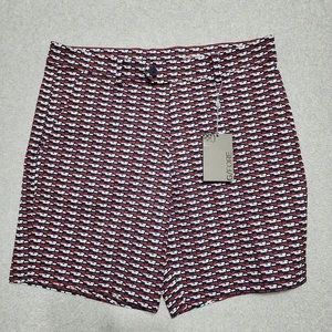 G/Fore neue klassische Golfshorts für Herren Größe 34 8" Schrittlänge weiß/rot/schwarz neu mit Etikett $ 125 - Bild 1 von 13