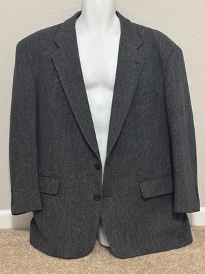 EVAN PICONE Hombres Gris Espiga Abrigo Deportivo Traje Chaqueta Blazer 47” Pecho Foto 1 de 4