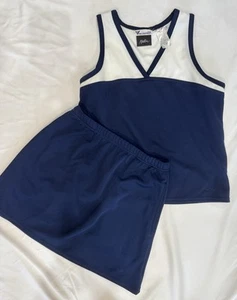 Kaelin Tennis Golf Skirt Set S Womens Blue White Knit Tank 2 pc Y2K Coquette - Picture 1 of 8