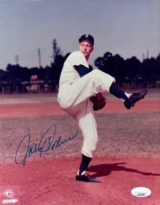 Johnny Podres Signed Autograph 8X10 Photo Brooklyn Dodgers Pitching JSA AM43780 - Image 1 of 2