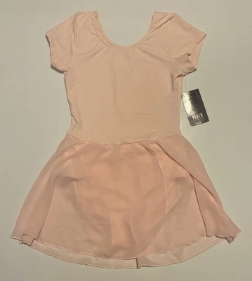 Bloch Girls' Tiffany Short Sleeve Leotard with Skirt Light Pink Size 14 US NWT - Image 1 of 4
