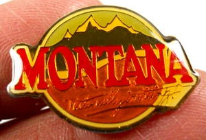 vintage state Montana mountains travel souvenir metal enamel pin - Picture 1 of 4