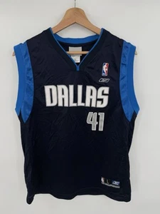 Vintage Reebok Dirk Nowitzki Dallas Mavericks Trikot Größe Jugend Large blau - Bild 1 von 6