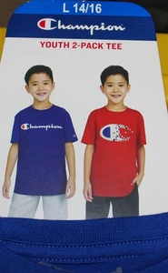 Champion Jugend 2er-Pack T-Shirts rot und blau 14/16 - Large - B5 - Bild 1 von 5