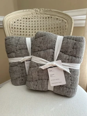 Pottery Barn облако выстеганная евро шамсы (2) Loden новый с Ярлыками открытая коробка - Изображение 1 из 4