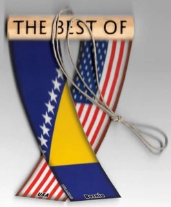 Rear view mirror car flags Bosnia and USA Bosnian unity flagz for inside the car - Picture 1 of 8