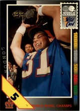1992 Wild Card WLAF 5 Stripe Football Card Pick g