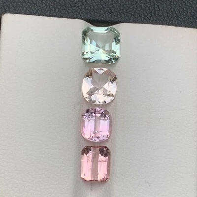 Multicolors Natural Tourmaline Jewelry Size Loose Gemstones Lot 4 Ct Cushion Cut - Image 1 of 4