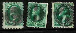 NEGATIVE LETTERS C H K Fancy Cancel 3 Cent Washington Banknote 1871-83 US 75E27 - Picture 1 of 3
