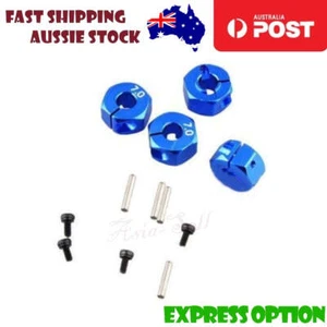 4pcs 7.0mm Blue RC Car Wheel Hex Nut 12mm Hub Adaptor 1/10 4WD SCX10 Drive - Foto 1 di 2