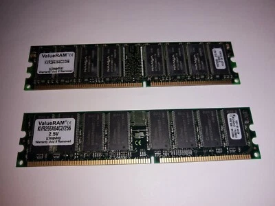 KINGSTON Value RAM 2x KVR266X64C2 256MB / 266MHz DIMM (184 PIN) DDR1 SDRAM - Image 1 of 2