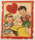 Vintage Valentine's Day Greeting Card 1940's Math/A-Meri-Card/School