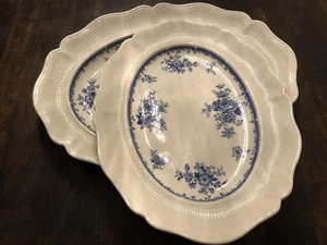 Royal Doulton The Adelaide England 5668 16” & 18” Platters Blue Floral - Picture 1 of 10