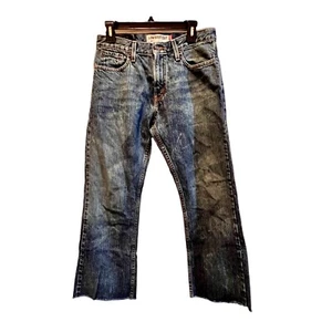 Levi’s 527 Jeans Men’s 30 Blue Low Rise Slim Bootcut Denim W30 L27 Ankle Fray - Picture 1 of 11