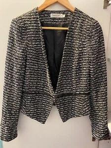 Tweed Blazer Zip Detachable Detail Size 12 - Picture 1 of 4