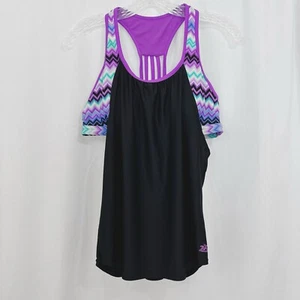 Tankini para mujer Zeroxposur estampado Chevron multicolor talla 8 - Imagen 1 de 5