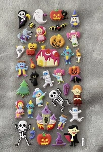 3D Puffy Halloween Monster Costume Sticker Sheet Trick Or Treat Spooky Candy - Picture 1 of 1