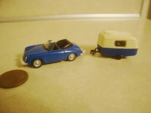 HIGH SPEED 1:87 Scale PORSCHE Convertible 356B (1959) and Caravan Camper Loose! - Picture 1 of 6