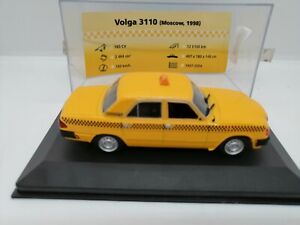Diecast Vintage Volga 3110 Moskow Russian Yellow Taxi Toy 1998 1/43 scale by IXO
