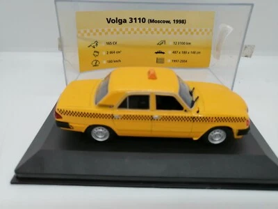 Diecast Vintage Volga 3110 Moskow Russian Yellow Taxi Toy 1998 1/43 scale by IXO - Image 1 of 4