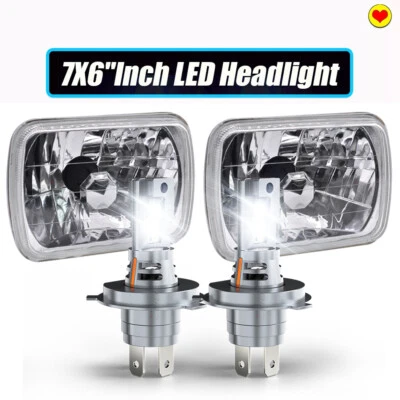 Faros LED ALTO-BAJO PUNTO H4 para Chrysler Cordoba 1980-1983 2 piezas 7x6" Foto 1 de 4