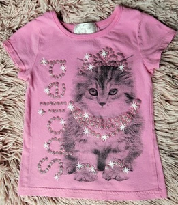 Pony Tails Pink Kitty T-Shirt Spoiled, Tiara, And Necklace In Glitter Size 5 - Picture 1 of 3