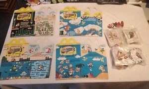 Full Set of 4 Super Mario Bros. 3 1990 McDonald’s Happy Meal Boxes with Toys - Picture 1 of 13