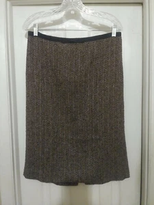 Ann Taylor Women's Brown Polyester Blend Pebble Bow Skirt Size 10 - Picture 1 of 9
