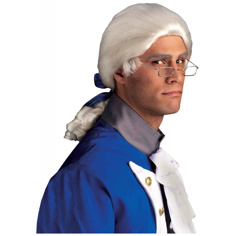 Colonial Founding Fathers White Wig Costume Accessory Adult - Image 1 of 1