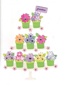 PAPYRUS MOTHERS DAY CARD NIP (MSRP $7.95) GRANDMA POTTED FLOWERS CARD (P5) - Picture 1 of 2