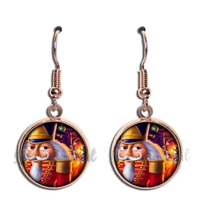 The Nutcracker Golden Red Ballet Handmade Resin Dangling Earrings 16MM SIZE - Picture 1 of 7