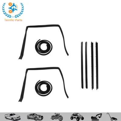 Suitable For Chevrolet S10 1983-1993 Rubber Black Door Weatherstrip Seal Kit Set - Изображение 1 из 4