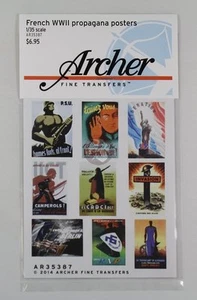 Carteles de propaganda francesa Archer Fine Transfers 1/35 Segunda Guerra Mundial (17 carteles) AR35387 - Imagen 1 de 1