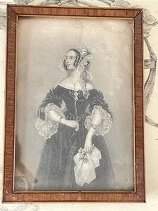 Charmant petit Cadre ancien En bois - Marqueterie - Portrait - Imagen 1 de 3