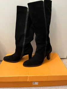 NICE! Unisa Boots Womens 9 M Over The Knee Tall Heeled boots Black Suede - Picture 1 of 5